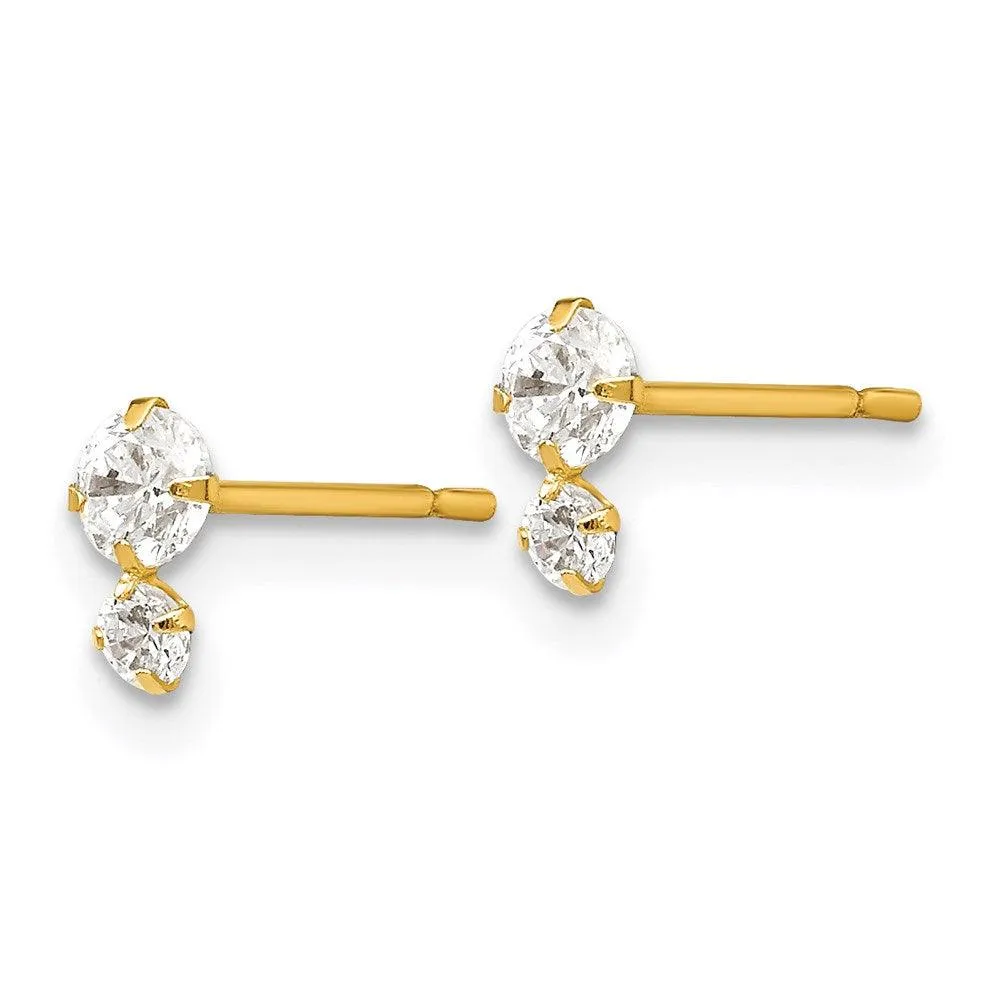 Madi K Kid's 14k  CZ  Post Earrings