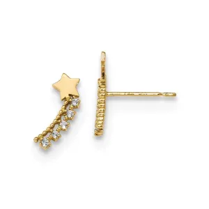 Madi K Kid's 14k   CZ Shooting Star Post Earrings