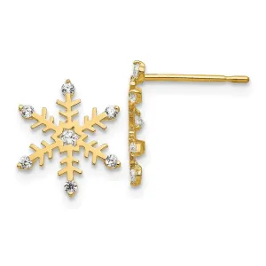 Madi K Kid's 14k  CZ  Snowflake Post Earrings