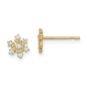 Madi K Kid's 14k  CZ Snowflake Post Earrings