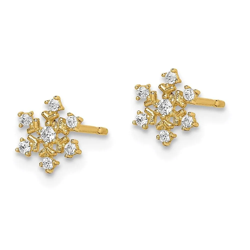 Madi K Kid's 14k  CZ Snowflake Post Earrings