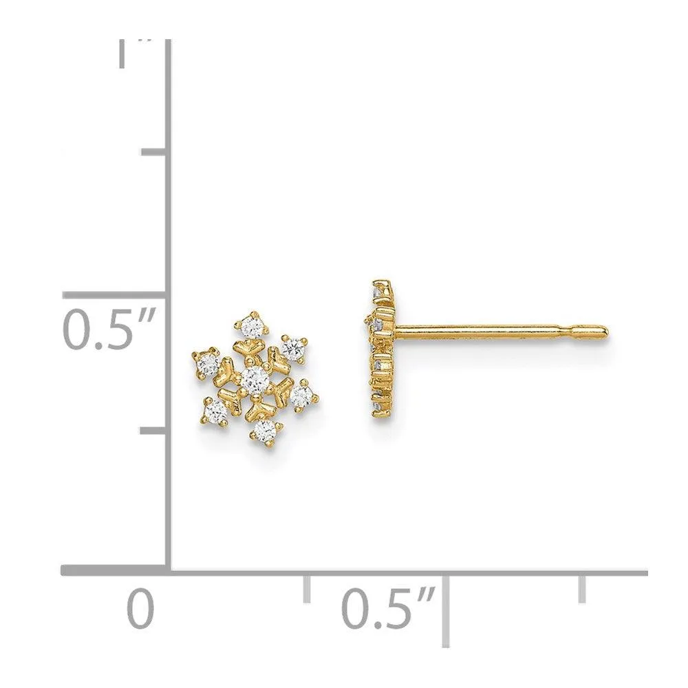 Madi K Kid's 14k  CZ Snowflake Post Earrings