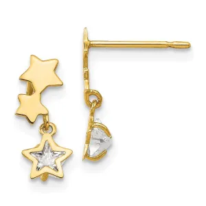 Madi K Kid's 14k  CZ  Star Dangle Post Earrings