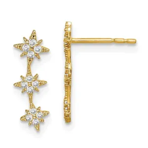 Madi K Kid's 14k  CZ Star Drop Bar Dangle Post Earrings