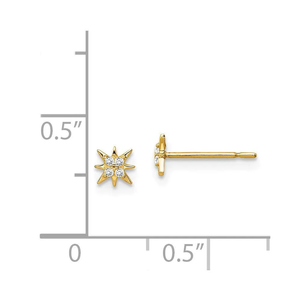Madi K Kid's 14k  CZ Star Post Earrings