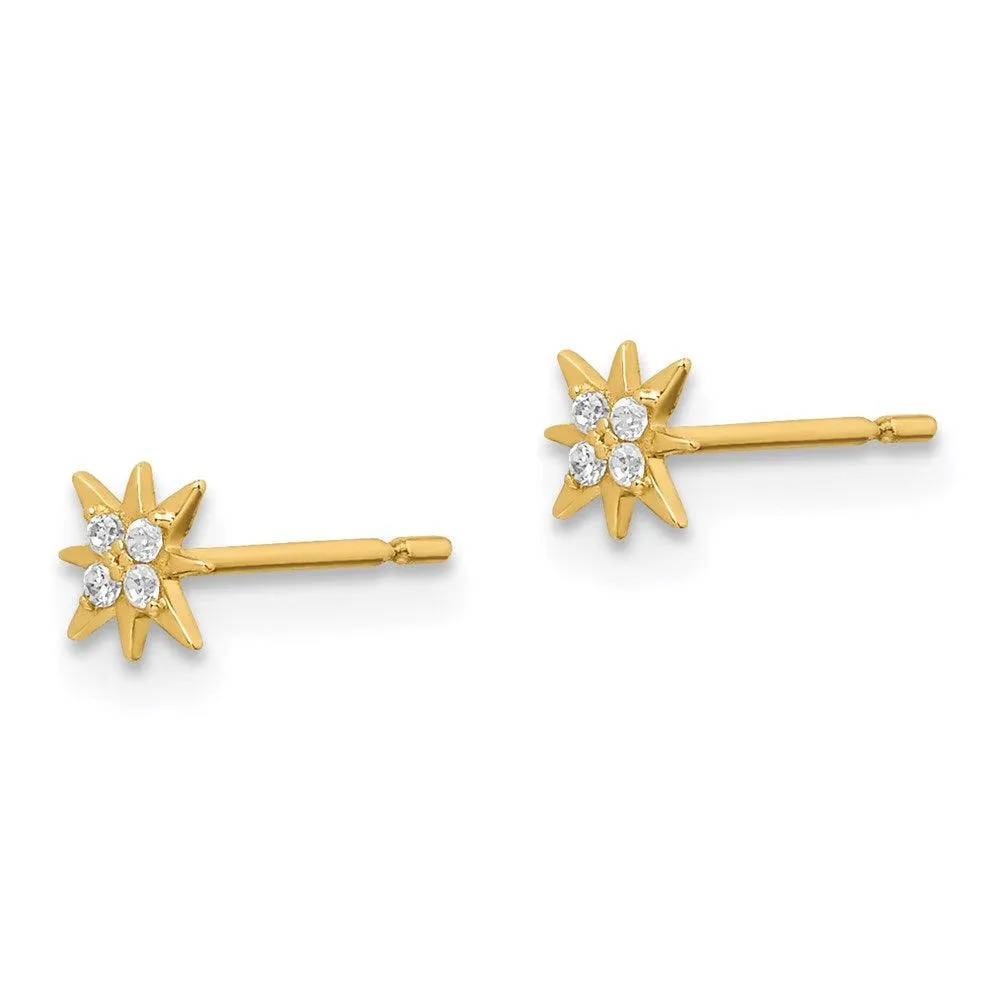 Madi K Kid's 14k  CZ Star Post Earrings