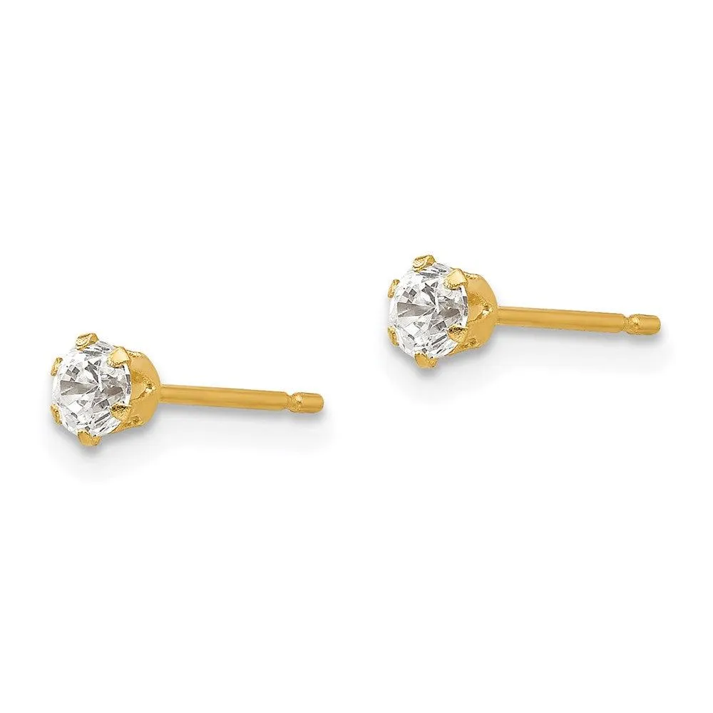 Madi K Kid's 14k  CZ Stud Post Earrings