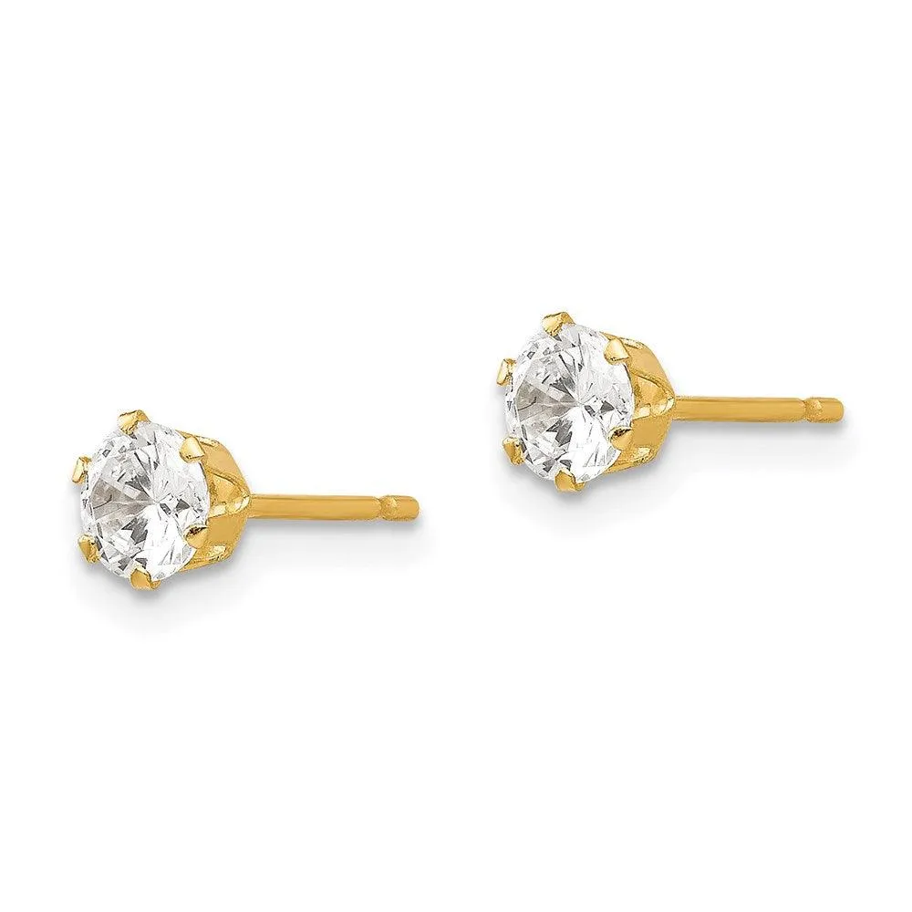 Madi K Kid's 14k  CZ Stud Post Earrings