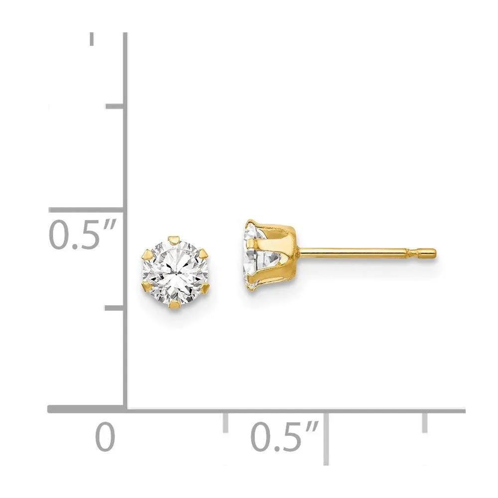 Madi K Kid's 14k  CZ Stud Post Earrings