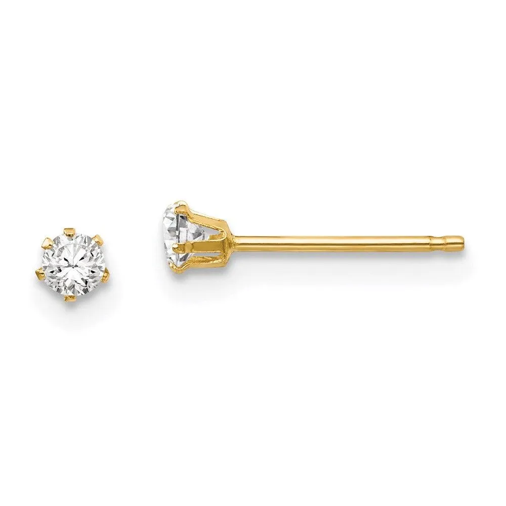 Madi K Kid's 14k  CZ Stud Post Earrings