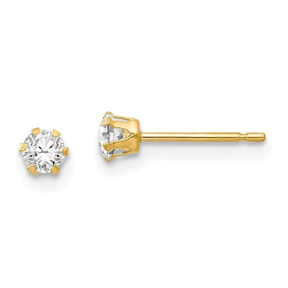 Madi K Kid's 14k  CZ Stud Post Earrings