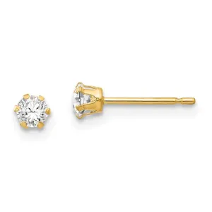Madi K Kid's 14k  CZ Stud Post Earrings