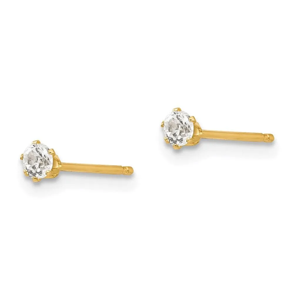 Madi K Kid's 14k  CZ Stud Post Earrings