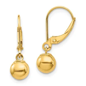 Madi K Kid's 14k  Dangle 6mm Bead Leverback Earrings