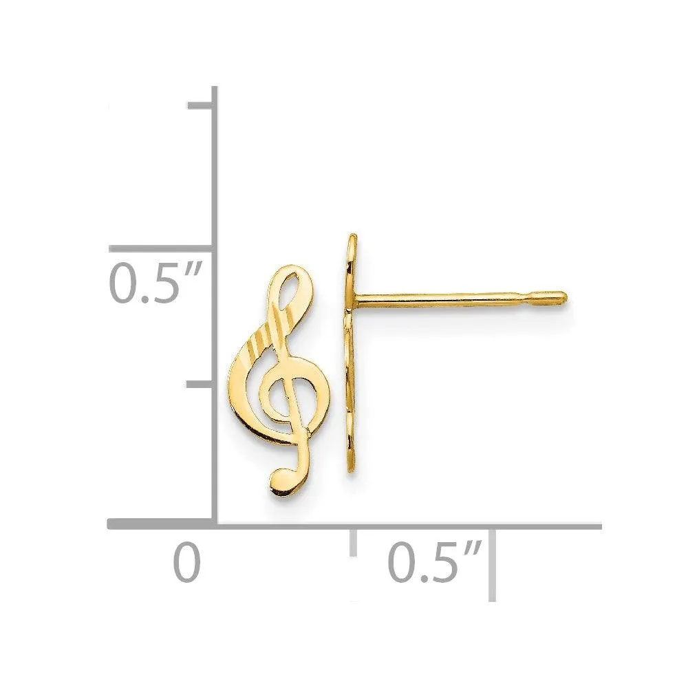 Madi K Kid's 14k  D/C Music Note Post Earrings