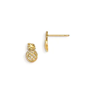 Madi K Kid's 14k  D/C  Pineapple Post Earrings