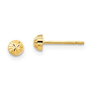 Madi K Kid's 14k  Diamond Cut 3mm Half-Ball Post Earrings