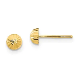 Madi K Kid's 14k  Diamond Cut 4mm Half-Ball Post Earrings