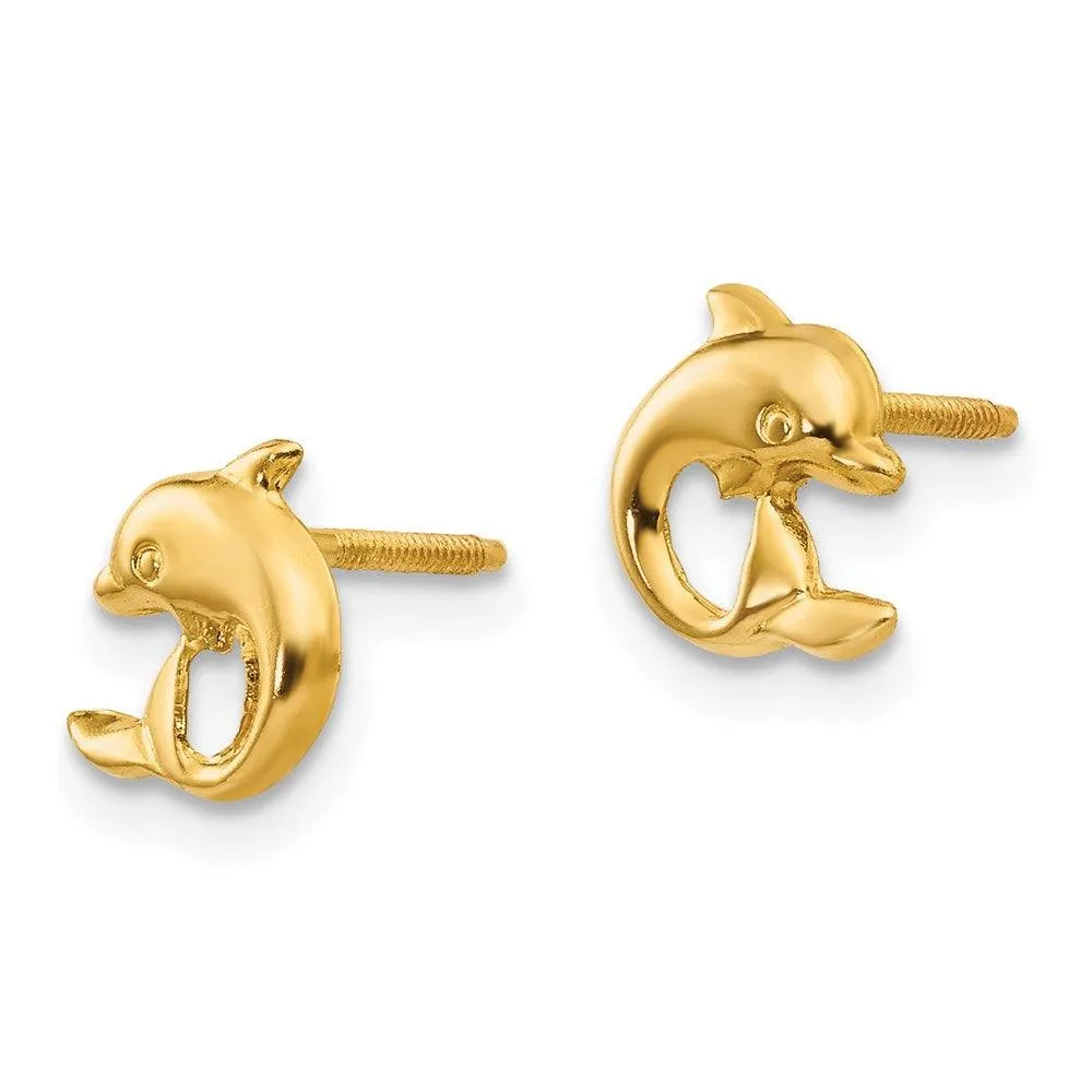 Madi K Kid's 14k  Dolphin Post Earrings