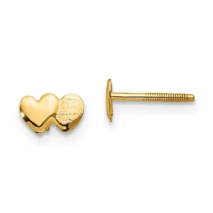 Madi K Kid's 14k  Double Heart Earrings