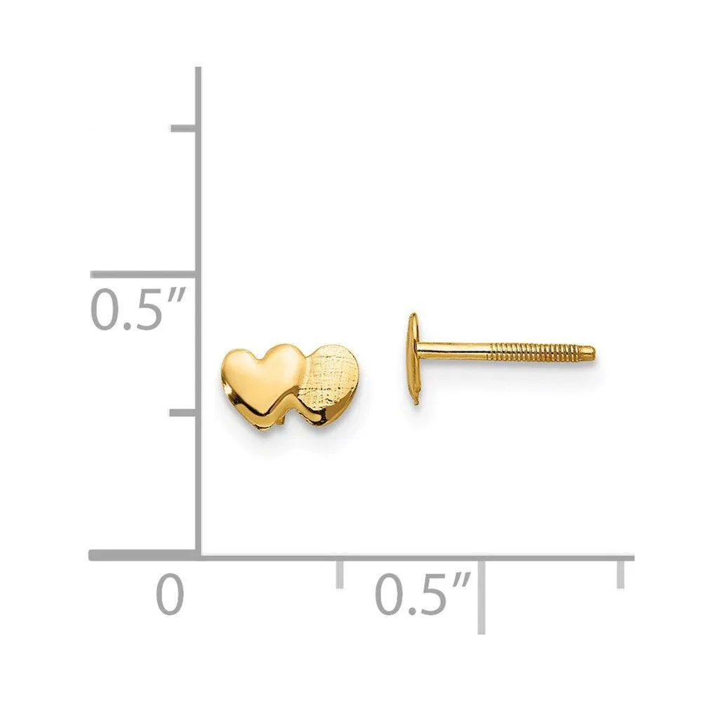 Madi K Kid's 14k  Double Heart Earrings