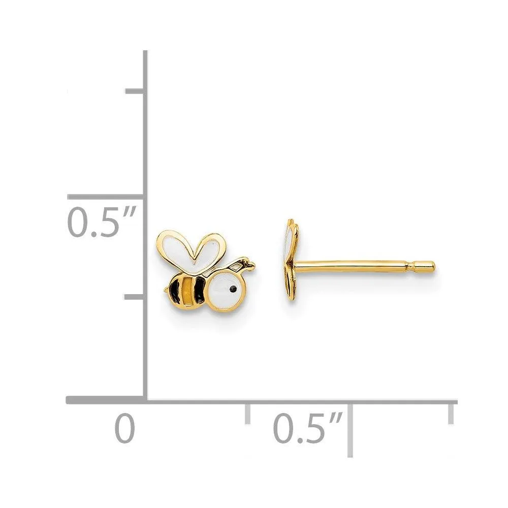 Madi K Kid's 14k  Enamel Bumble Bee Post Earrings