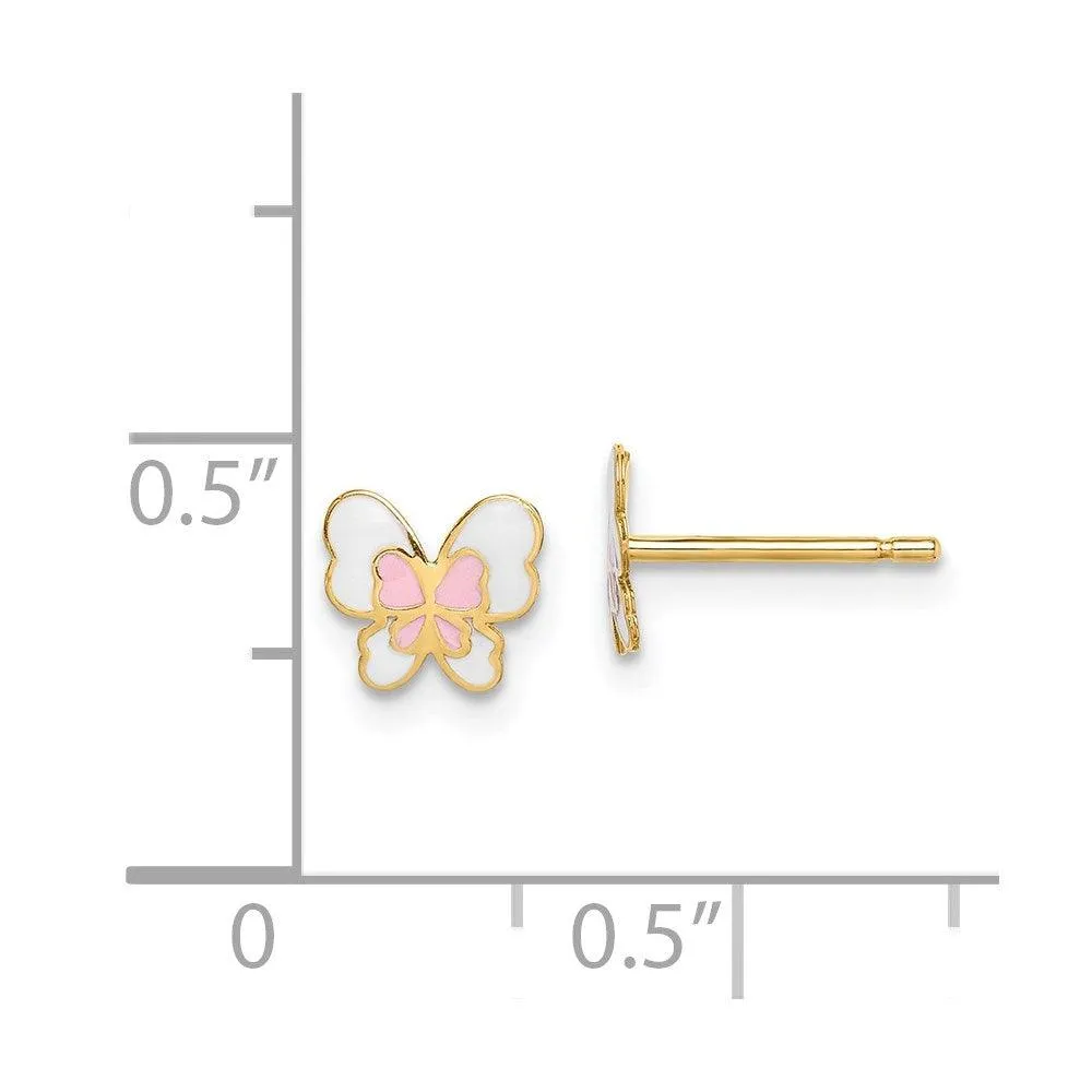 Madi K Kid's 14k  Enamel Butterfly Post Earrings