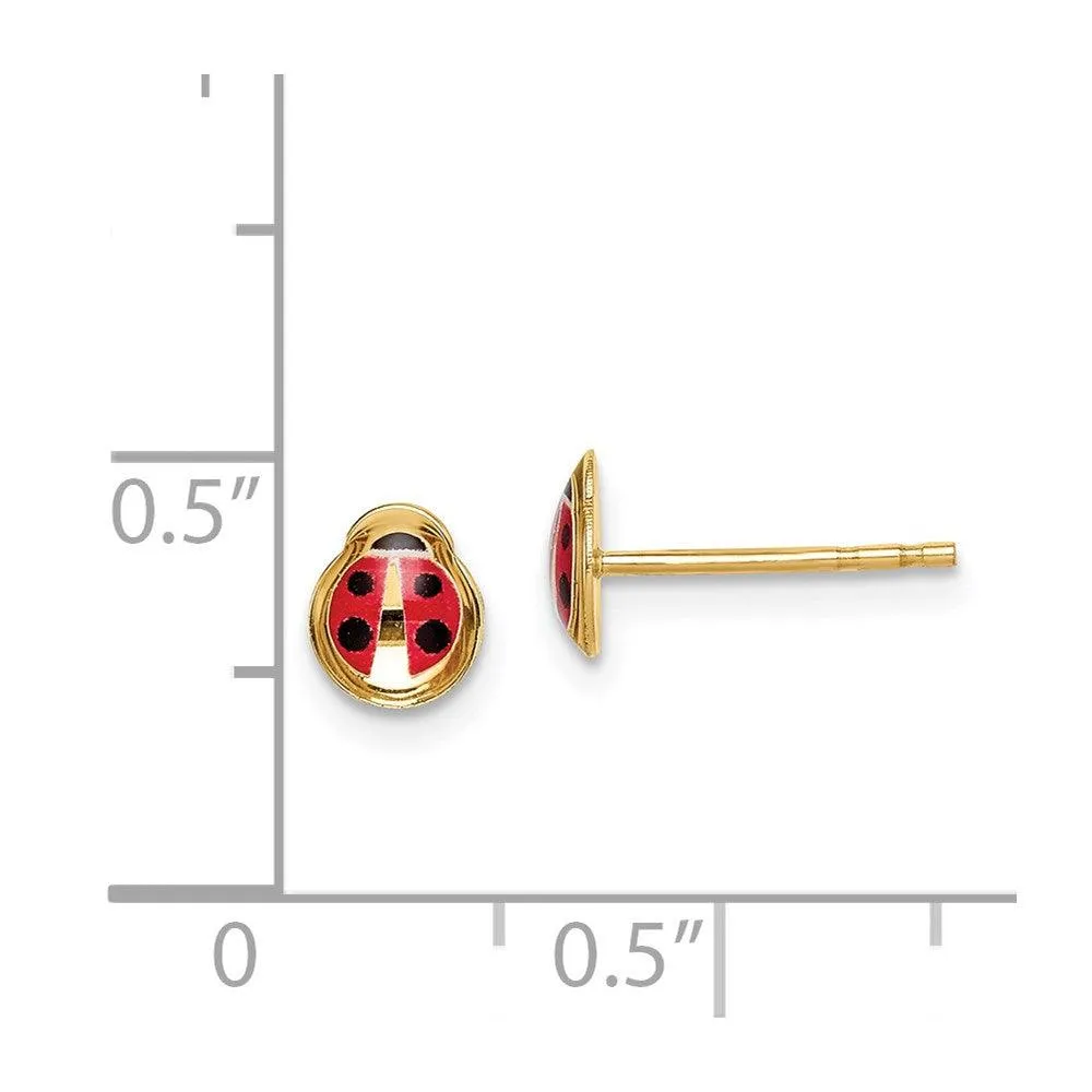 Madi K Kid's 14k  Enamel Ladybug Post Earrings
