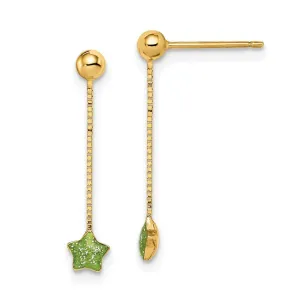 Madi K Kid's 14k  Enameled Star Chain Dangle Post Earrings