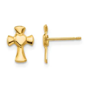 Madi K Kid's 14k  Heart Cross Post Earrings