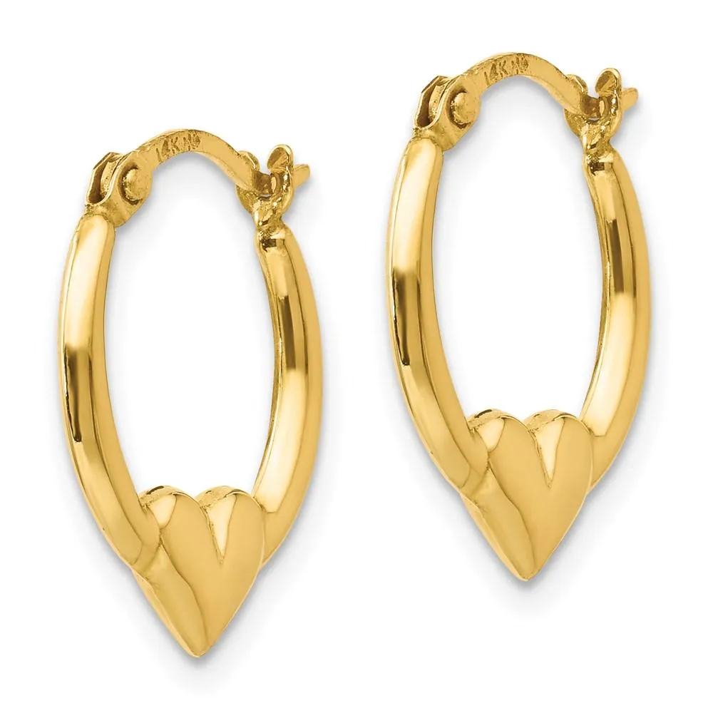 Madi K Kid's 14k  Heart Hoop Earrings