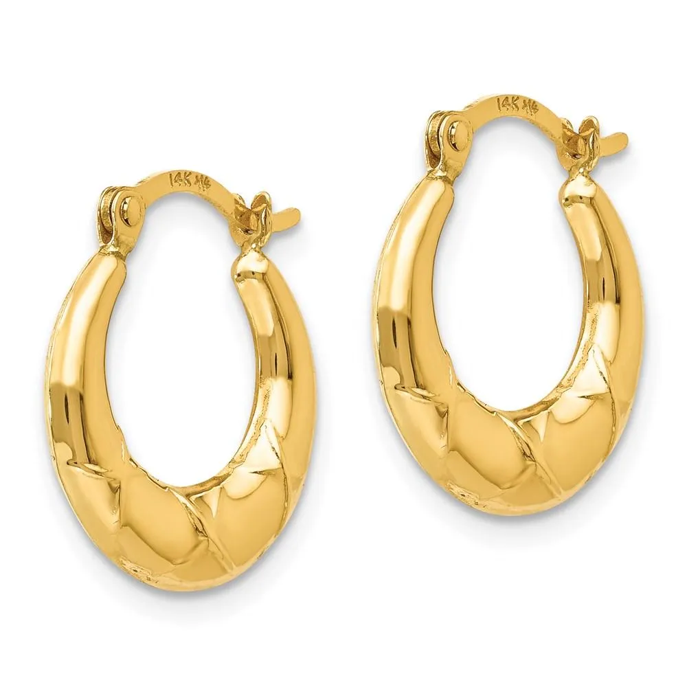 Madi K Kid's 14k  Hollow X Hoop Earrings