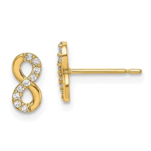Madi K Kid's 14k  Infinity Symbol CZ Stud Earrings