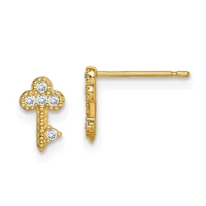 Madi K Kid's 14k  Key CZ Post Earrings