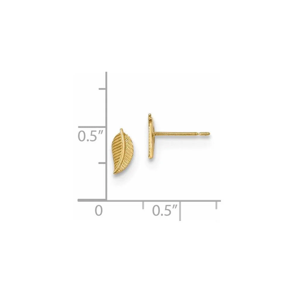 Madi K Kid's 14k   Leaf Post Earrings