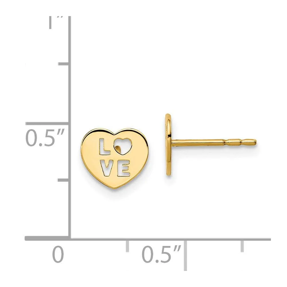 Madi K Kid's 14k  Love Heart Post Earrings