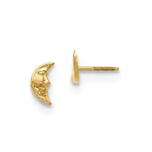 Madi K Kid's 14k  Moon w/ face Post Earrings