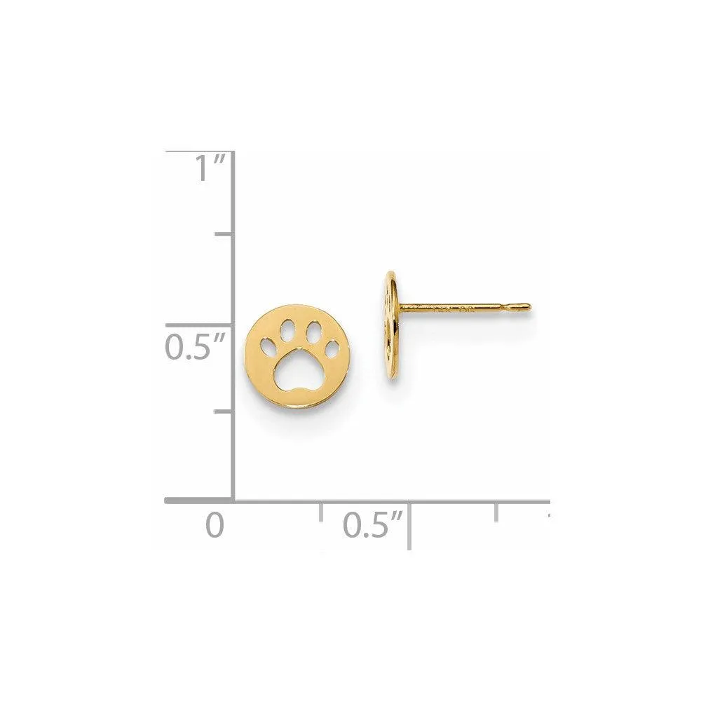 Madi K Kid's 14k   Pawprint Post Earrings