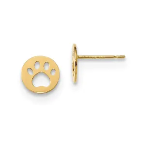 Madi K Kid's 14k   Pawprint Post Earrings