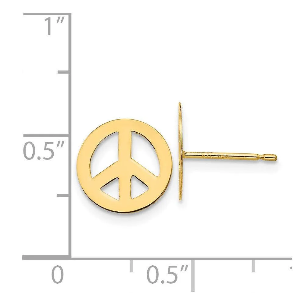 Madi K Kid's 14k  Peace Sign Post Earrings