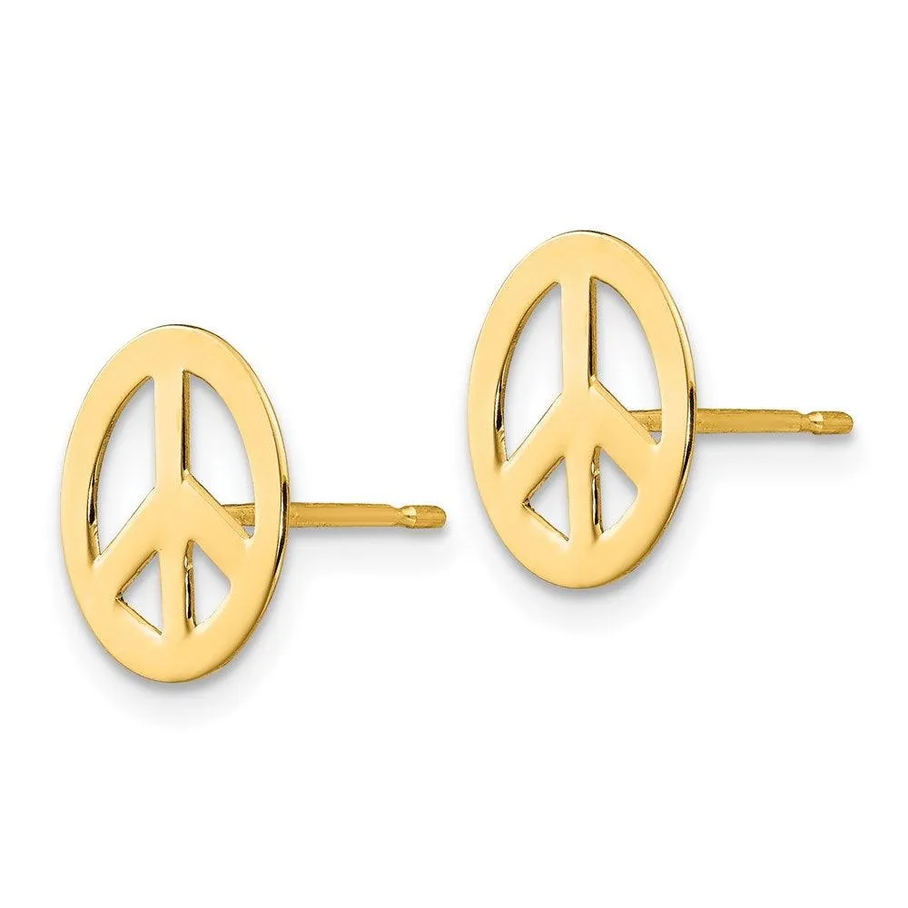 Madi K Kid's 14k  Peace Sign Post Earrings