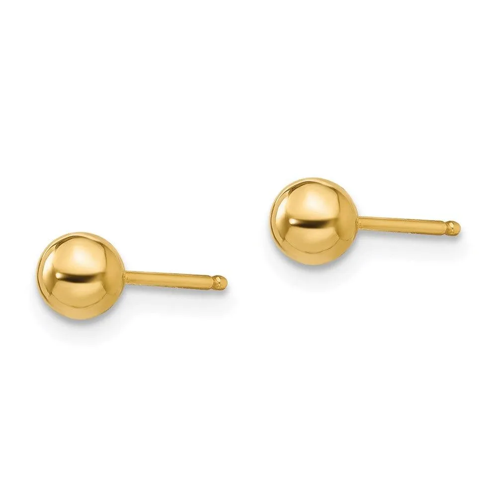 Madi K Kid's 14k  Polished 4mm Ball Post Earrings