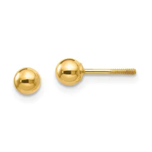 Madi K Kid's 14k  Polished 4mm Ball Screwback Earrings