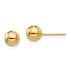 Madi K Kid's 14k  Polished 5mm Ball Post Earrings