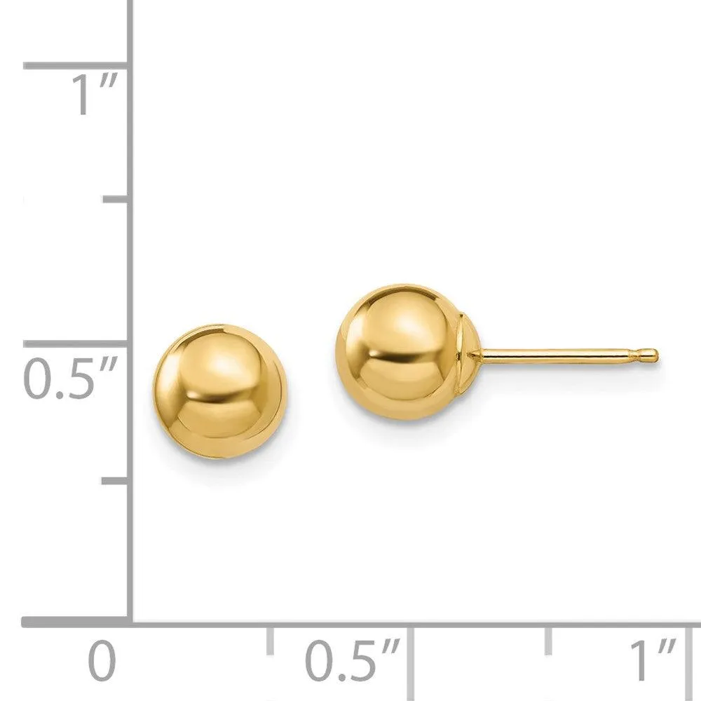 Madi K Kid's 14k  Polished 6mm Ball Post Earrings