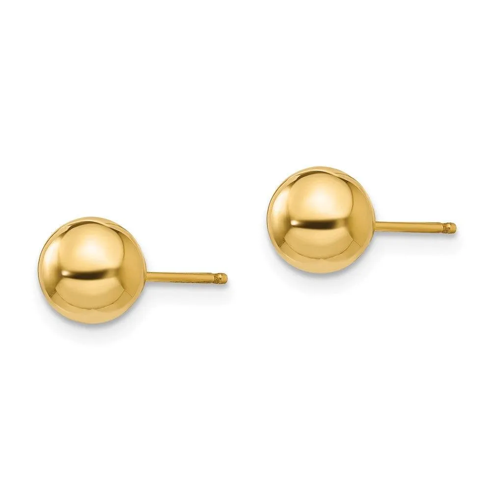 Madi K Kid's 14k  Polished 6mm Ball Post Earrings