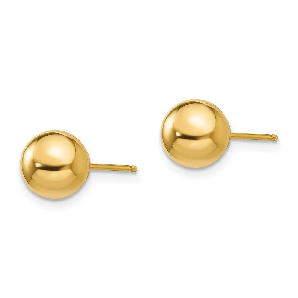 Madi K Kid's 14k  Polished 7mm Ball Post Earrings