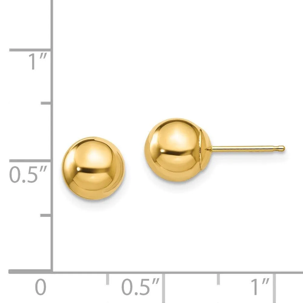 Madi K Kid's 14k  Polished 7mm Ball Post Earrings