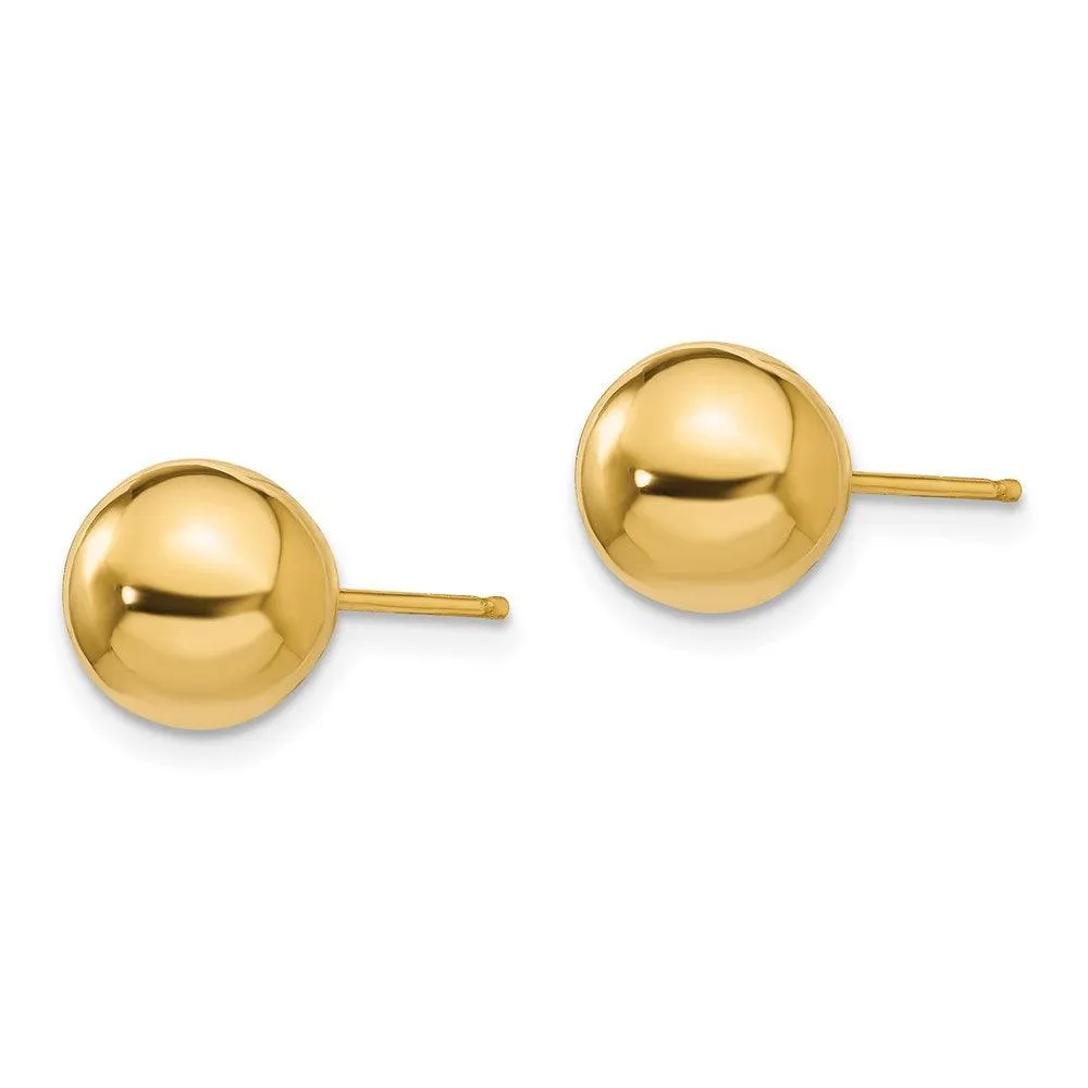 Madi K Kid's 14k  Polished 8mm Ball Post Earrings