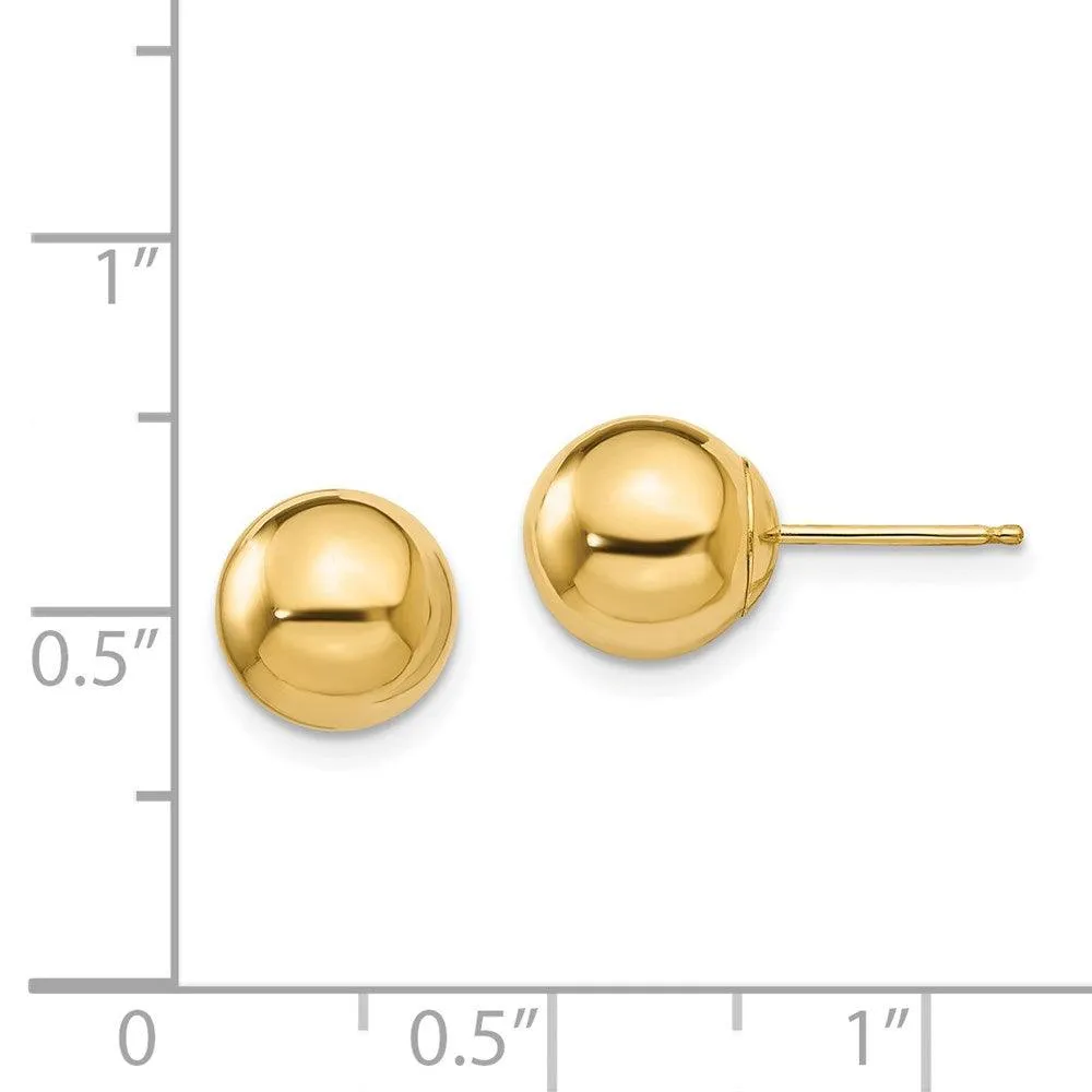 Madi K Kid's 14k  Polished 8mm Ball Post Earrings